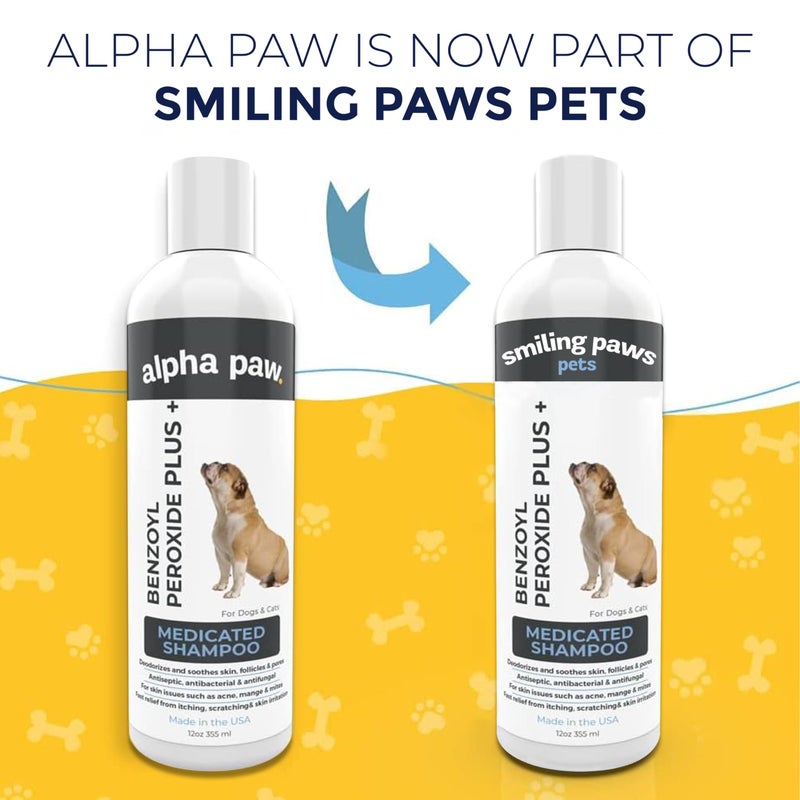 Smiling Paws Pets - Itch Relief Shampoo for Pets - Contains Benzoyl Peroxide - Kills Fleas - Relieves Allergies, Itching, Dermatitis, Mange, Dandruff, Acne, Demodex, Seborrhea, Pyoderma - 12oz - Image 2